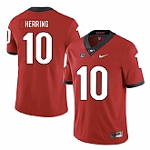 Georgia Bulldogs 10 Malik Herring Red Nike College Football Jersey Dzhi,baseball caps,new era cap wholesale,wholesale hats